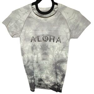 LULULEMON RARE!!! Hawaiian Aloha Logo Swiftly Ombré Short SleeveTech Tee Size 4